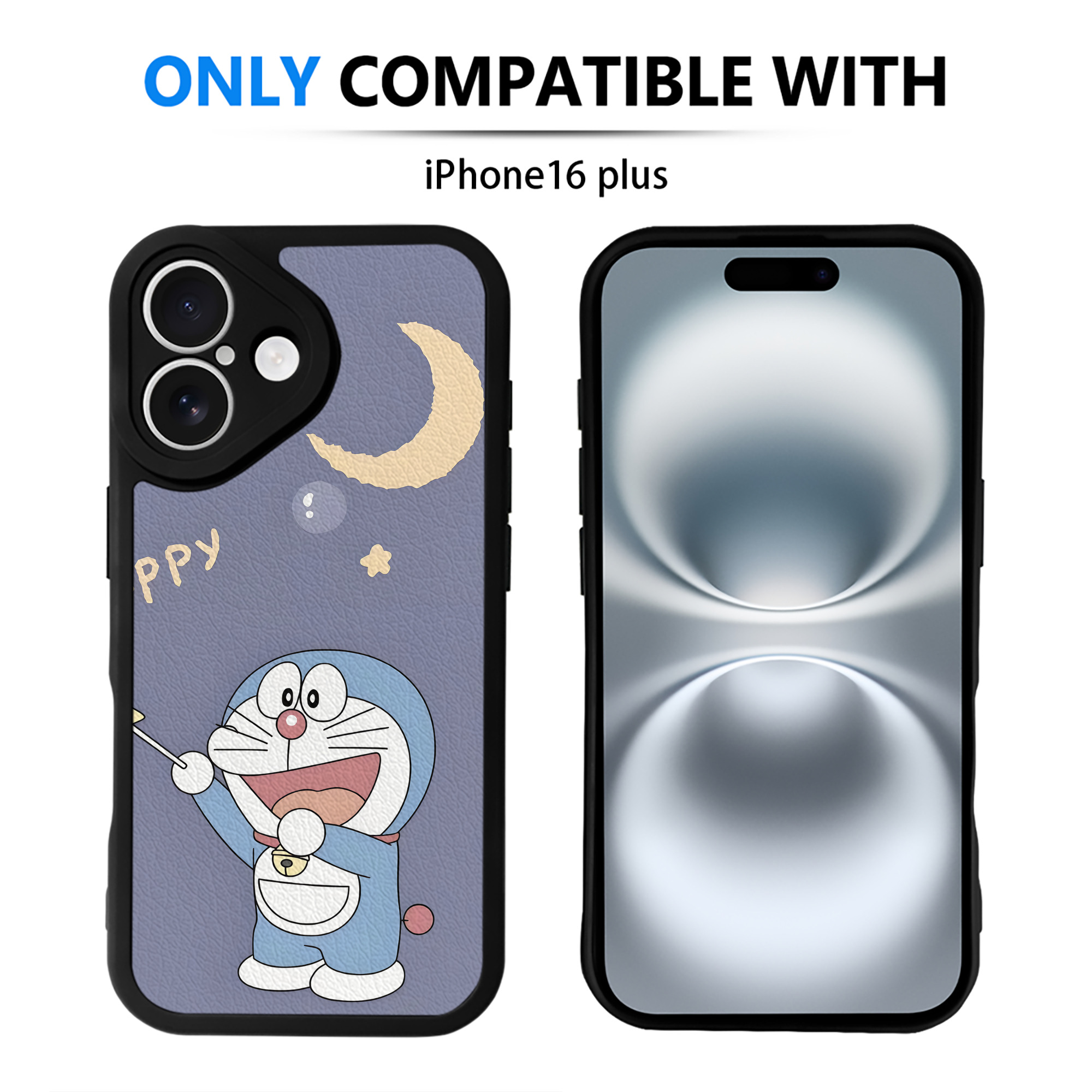 （画像用） ドラえもん Doraemon 【iPhone 16シリーズ対応】シリコンスマホケース（レザー調） 材質：シリコン